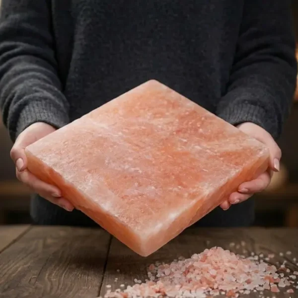 Pink Himalayan Salt Cooking Block 8×8×1 – Compact Grilling & Serving Stone